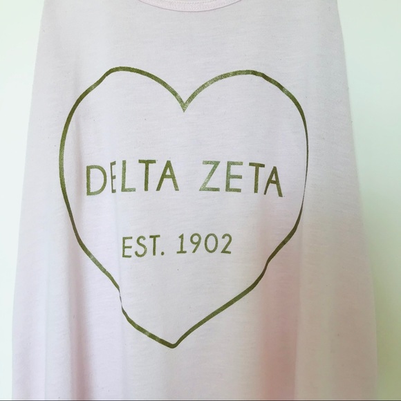🔱 Delta Zeta Pink and Gold Tank Racerback - Picture 4 of 10